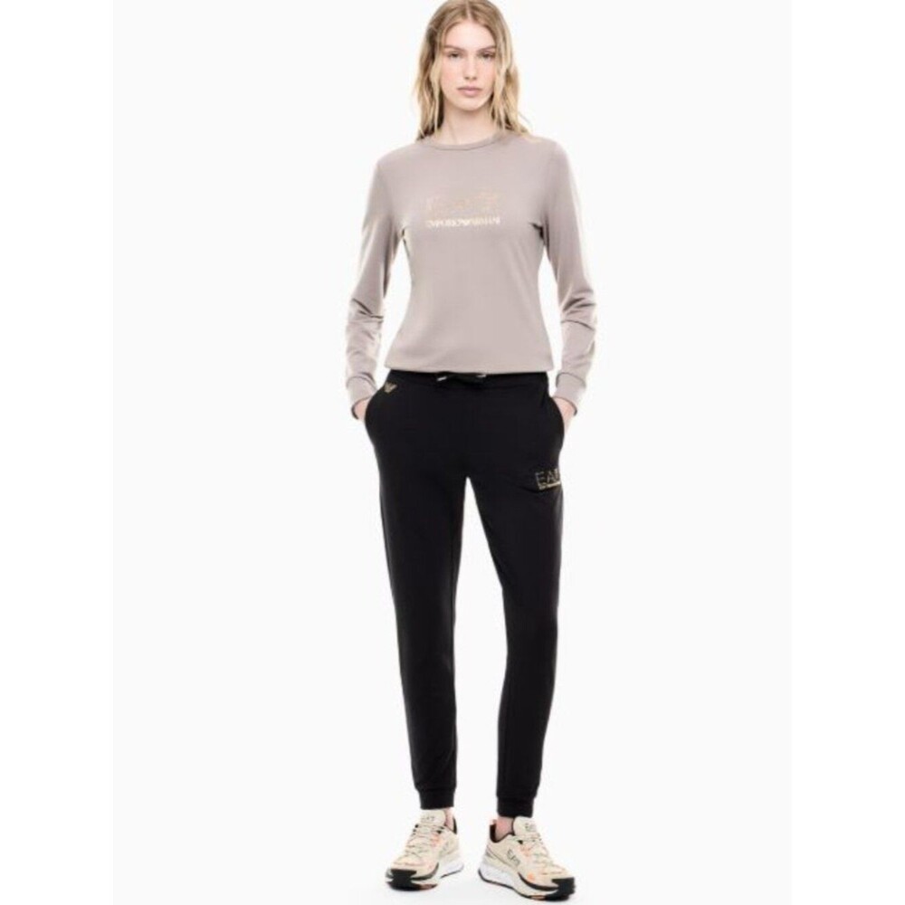 Armani Womens Evolution Cuff Pants EA7 Studded Logo Sz S NWT